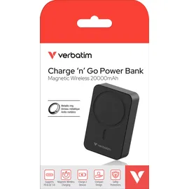 Verbatim Charge 'n' Go Essentials 20000 mAh Kabelloses Aufladen Schwarz
