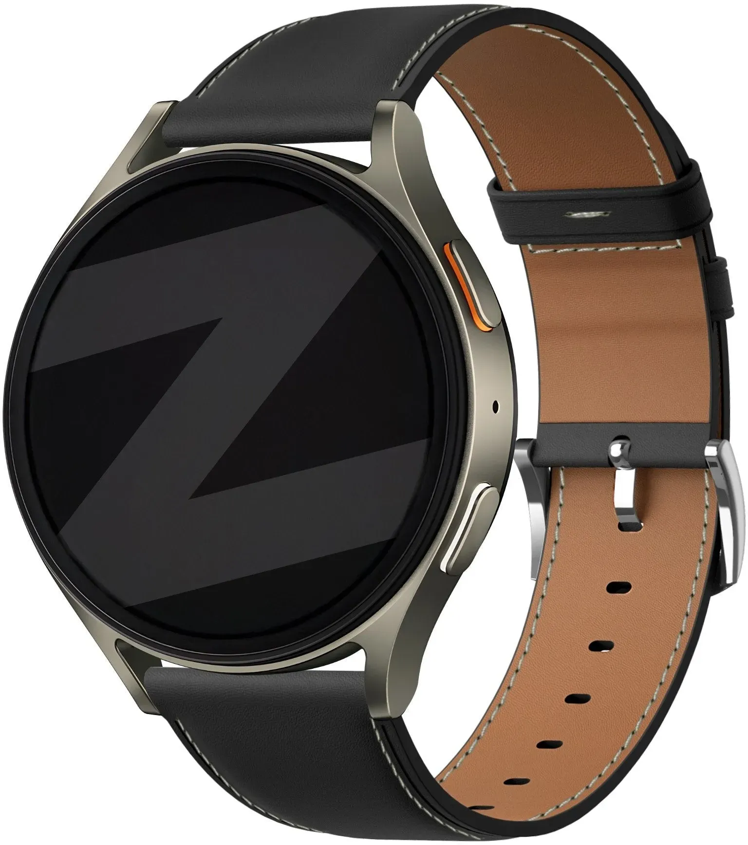 Bandz Noise Noisefit Halo Plus Armband Leder 'Easy Fit' für Noise Noisefit Halo Plus - Schwarz - Schnallenverschluss