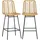 Homcom Barhocker Rattan gelb 2er Set