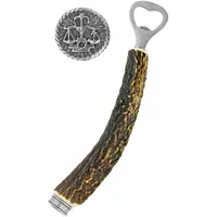 Funk Hirschhorn Flaschenöffner mit Zierkappe - Sternzeichen Waage