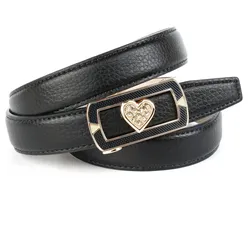 Ledergürtel ANTHONI CROWN, Damen, Gr. 105, schwarz, Leder, unifarben, Gürtel, mit aufwendiger Schmuck-Schließe, Herz, Glitzersteine