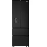 Hisense RF632N4WFE Side-by-Side Kombination + GRATIS Mikrowelle, 70cm breit, 485L, NoFrost, CrispZone, Wasserspender, Wassertank, Eiswürfelbehälter, SuperCool, schwarz