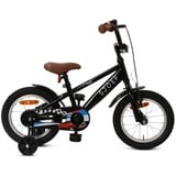 SJOEF Race Kinderfahrrad 14 Zoll | Kinder Fahrrad für Jungen / Jugend | Ab 2-6 Jahren | 12 - 16 Zoll | inklusive Stützräder (Schwarz) - Schwarz