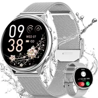 Fitonme Damen, 1.39 HD Touchscreen mit Telefonfunktion Armbanduhr mit