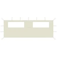 Pavillon-Seitenwand mit Fenstern 6x2 m Creme