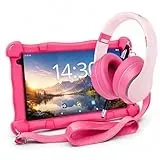 AngelTech Kinder Tablet Slim – 7 Zoll - 3GB RAM + 4GB Virtual RAM - 64 + 64GB Speicher (Kinderpaket Pink)