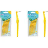 TePe Angle Interdentalbürsten Gelb (ISO Größe 4: 0,7 mm) / Kontrollierte Reinigung der Zahnzwischenräume auch an schwer zugänglichen Stellen / 1 x 6 Angle Interdentalbürsten | 6 Stück (2er Pack)