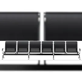 CLP 6er Wartebank Airport Kunstleder schwarz/schwarz