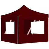 vidaXL Profi-Partyzelt 3 x 3 m inkl. 4 Seitenteile Weinrot
