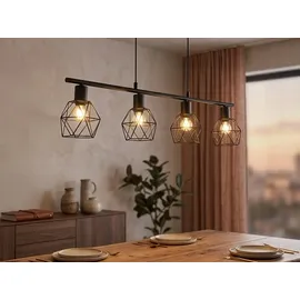 meineWunschleuchte Narda 4-flg. 75 cm schwarz matt