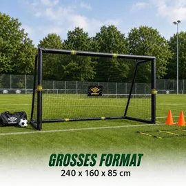 Umbro Fußballtor Schwarz/Gelb 240 x 160 x 8 cm