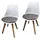 Hti-Living Esszimmerstuhl Kunstleder braun/weiß 2er Set