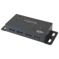 Logilink Wallmount USB-Hub, 4x USB-A 3.0, USB 3.0 Micro-B [Buchse] (UA0149)