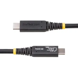 Startech StarTech.com 1m USB4 Kabel, USB-IF Zertifiziertes USB-C Kabel, 40Gbps, 240W PD 3.1 EPR, 8K120Hz, USBC Monitor/Ladekabel,TB4/3