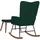 vidaXL Schaukelstuhl Modell 1 Samt 75 x 100 x 80 cm Dunkelgrün mit Hocker
