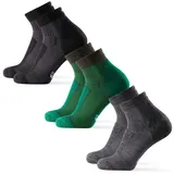 Danish Endurance Wandersocken 3-Paar Schwarz/Grau/Dunkelgrün 43-47