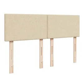 vidaXL Boxspringbett mit Matratze Creme 140x200 cm Stoff