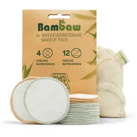 Bambaw Waschbare Abschminkpads 16 Wiederverwendbare Wattepads aus Bambus & Umweltfreundlich | Pads Waschbar | Gesichtsreinigung | Zero Waste | Bambaw