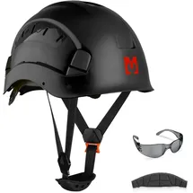 mustbau Sicherheitshelm-Set - Schutzhelm mit Schutzbrille, Verstellbarer Kopfriemen von 53 bis 63 cm