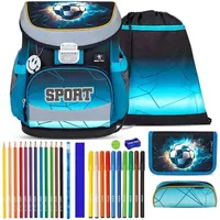 Belmil Schulranzen Set Mini Fit Fire Football 10-teilig gefüllt