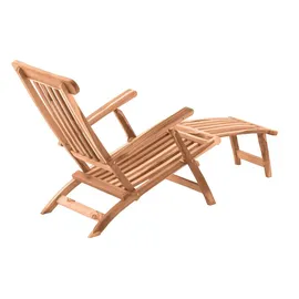 Möbilia Liegestuhl mit Fußstütze 4 Liegepositionen Teak natur | Natur