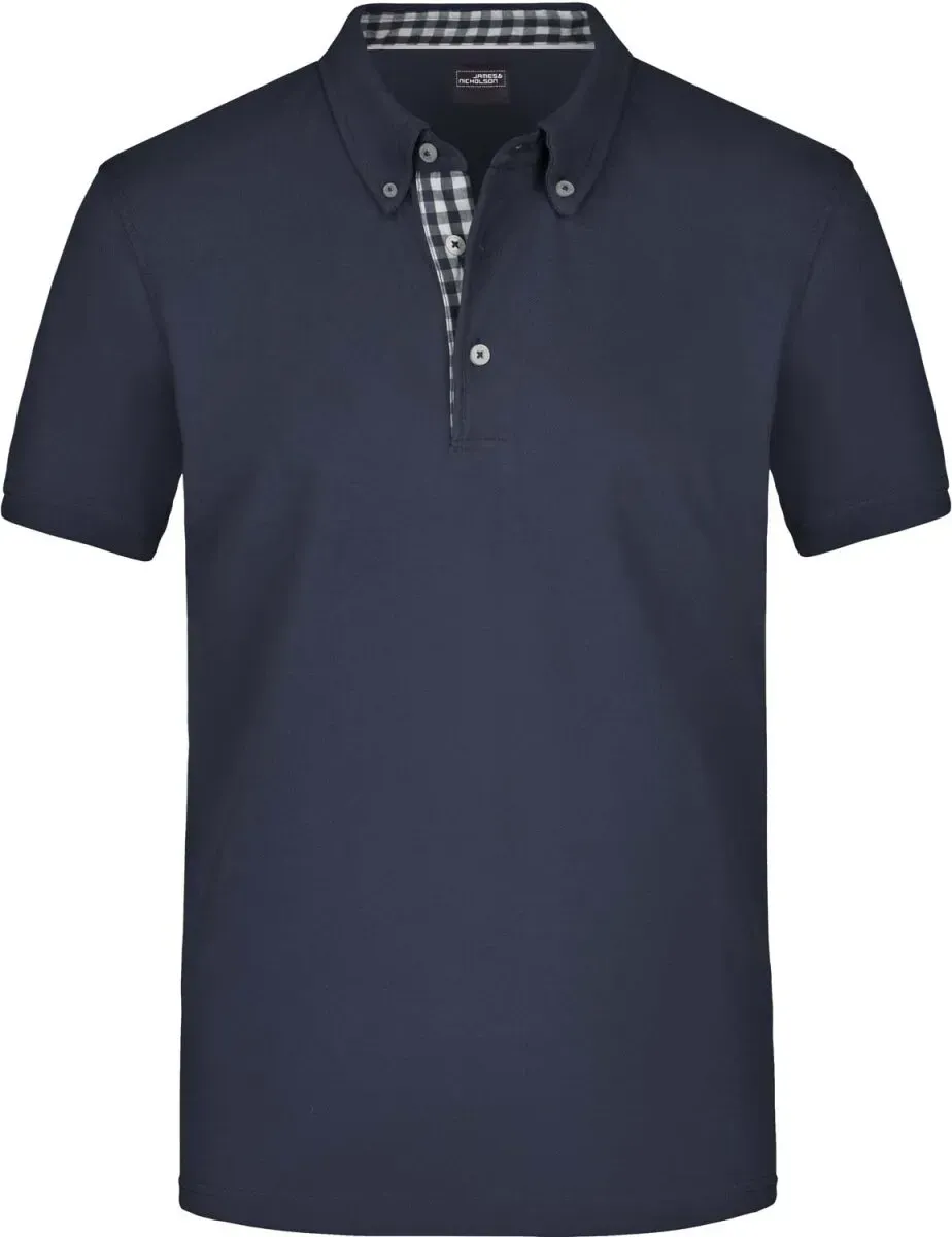 James & Nicholson Herren Karo-Kragen Piqué Polo JN964 navy/navy/white L
