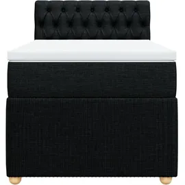 vidaXL Boxspringbett mit Matratze Schwarz 80x200 cm Stoff