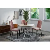 WFL GROUP Esstisch Cloud (erhältlich in 3 Größen – 90/100/120 cm ausziehbar auf 170/180/200 cm), platzsparender Tisch in Holzoptik für Küche, Esszimmer oder Wohnzimmer braun 90 cm x 76 cm x 90 cm