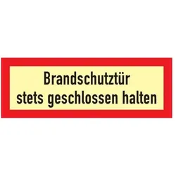 Brandschutzzeichen DIN 4066 L297xB105mm Brandschutztür stets geschl.halten Folie