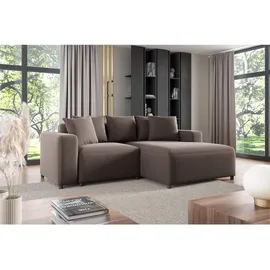Fun Möbel Ecksofa Braun, Ottomane rechts, 240x165 cm, Wohnzimmer, Sofas & Couches, Wohnlandschaften, Ecksofas
