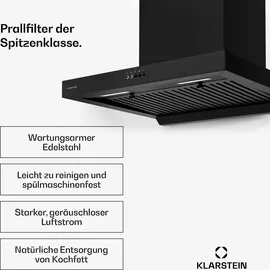Klarstein AeroClean Dunstabzugshaube 60 cm Schwarz