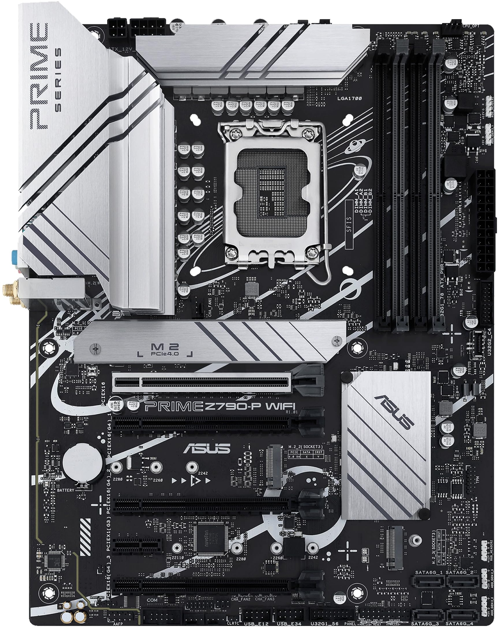 ASUS Prime Z790-P WIFI Gaming Mainboard Sockel Intel LGA1700 (ATX, PCIe 5.0, DDR5 Speicher, 3x M.2, WiFI 6, HDMI, DisplayPort, Aura Sync)