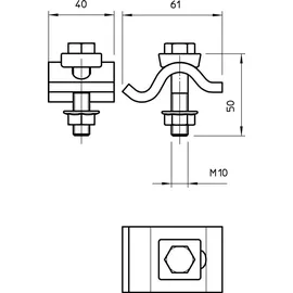 OBO Bettermann Spannklaue leicht TKS-L-25 FT (VE2)