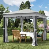 TOOLPORT Sunset 3x3 m Softtop Gartenpavillon, inkl. 4 Seitenteile, stone - (300044)