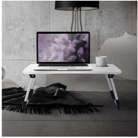 ML-DESIGN Laptoptisch Laptopständer Notebooktisch Betttisch Knietisch (1-St), Weiß 60x40cm mit 4 USB Ladeanschluss Schublade USB-Lampe Lüfter weiß
