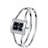 Feminine Tavolino Spangenuhr Damenuhr Stahl Silber Schwarz Farben Uhr Armbanduhr