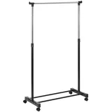 Top Star 251700 Kleiderstange, Metall verchromt/schwarz, fahrbar, höhenverstellbar von 99-177 cm, 88 cm breit
