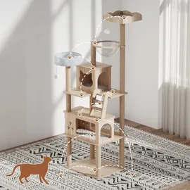Mondeer Kratzbaum 60 x 50 x 184 cm hellbraun