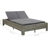 vidaXL 2 Personen Sonnenliege 220 x 130 x 35 cm grau