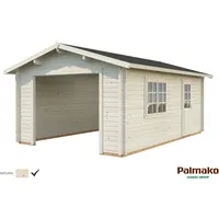 PALMAKO AS Blockbohlen-Garage, BxT: 360 x 550 cm (Außenmaße), Holz - beige