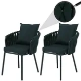 MCW MCW-P89 Gartenstuhl 2er-Set 180 g/m2 59 x 59 x 108 cm grün
