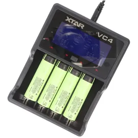 AccuCell 4x Panasonic 18650 Li-Ion Akku und 4fach Li-Ion Schnell-Ladegerät