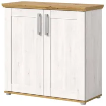 inn.furn Kommode Sideboard 95 x 92 cm Weiß / Naturbelassen