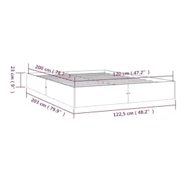 vidaXL Massivholzbett Weiß 120x200 cm