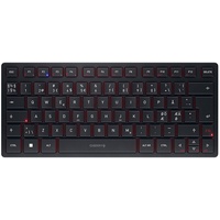 CHERRY KW 9200 Mini, Kompakte Multi-Device-Tastatur für bis zu 4 Geräte, Pan-Nordisches Layout (QWERTY), Verbindung per Bluetooth, Funk oder Kabel, Schwarz