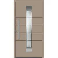 SCHÜCO Aluminium Haustür "TINA" ADS 75.SI RC2 Graubeige RAL 1019 innen öffnend DIN links