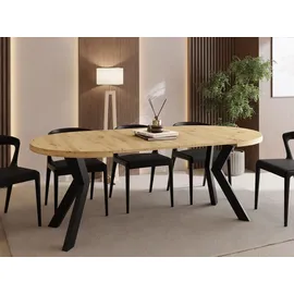 WFL GROUP Runder Esstisch 90 x 77 x 90 cm braun
