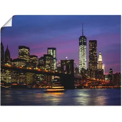Artland Wandbild »Brooklyn Bridge«, Amerika, (1 St.), als Poster, Wandaufkleber in verschied. Größen Artland Farbe Bild(er): lila