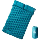 vidaXL Doppel-Isomatte mit Kissen Selbstaufblasend Blau