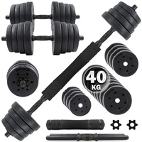 C.P.Sports 2in1 Kurzhantel & Langhantel Set 30kg / 40kg | Hantelscheiben – Gewichte – Hantelstangen | verstellbare Hanteln/Hantelset für Krafttraining, Fitness, Home Gym (schwarz)